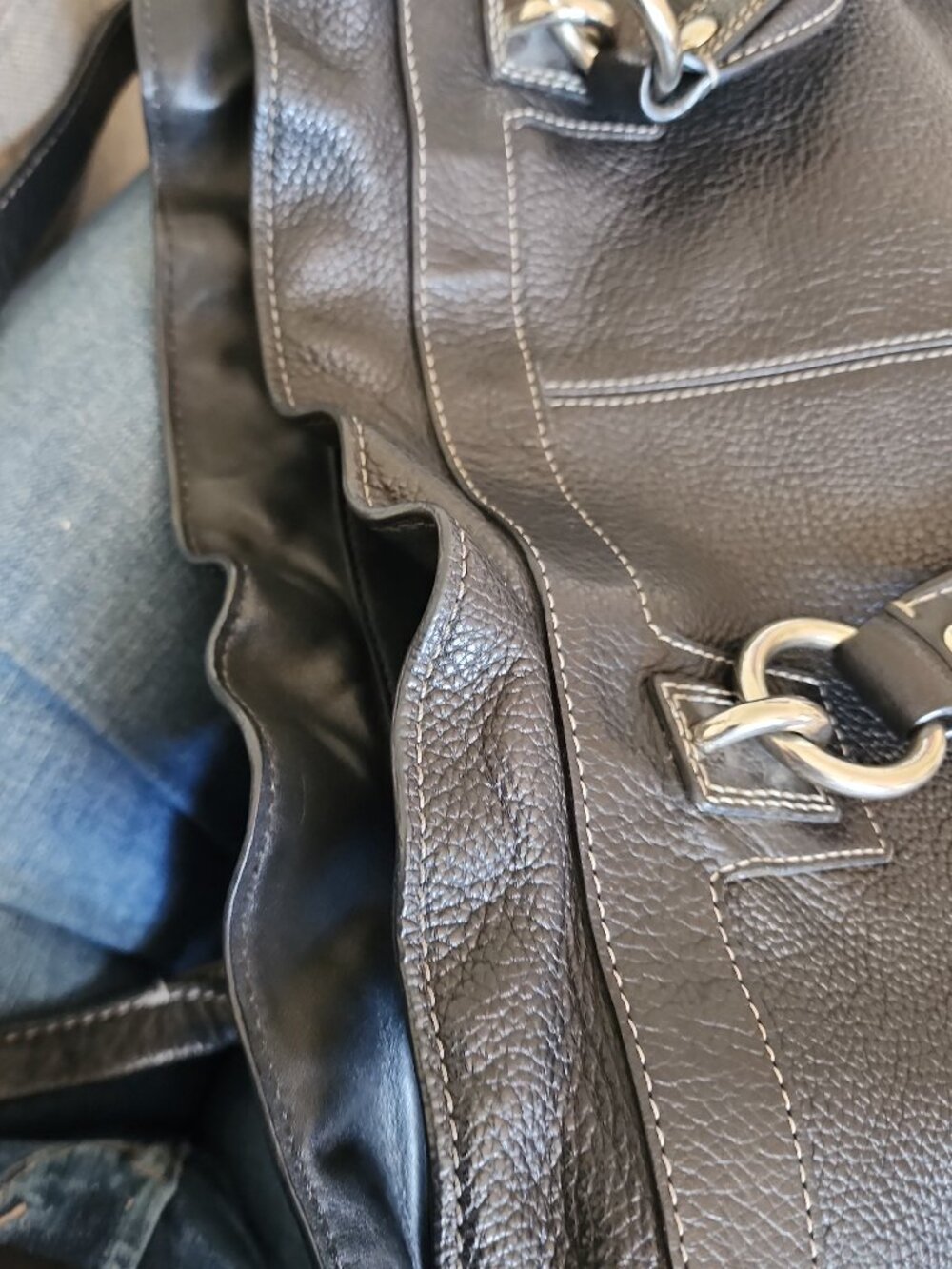 Coach Penelope Black Pebbled Leather Satchel Shoulder Bag - Picture 8 of 11